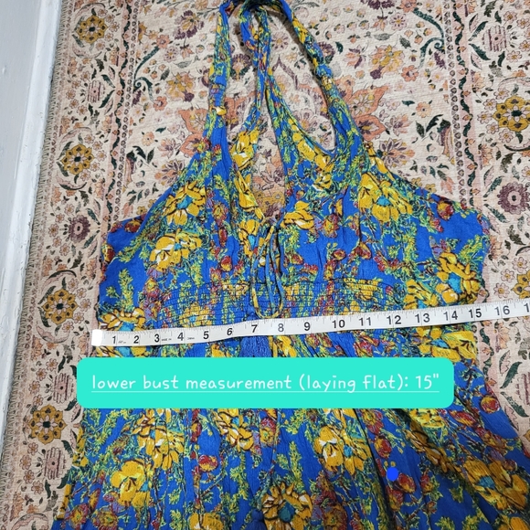 🌜 FREE PEOPLE Washed Ashore Mini Dress in Blue Floral - Picture 8 of 10